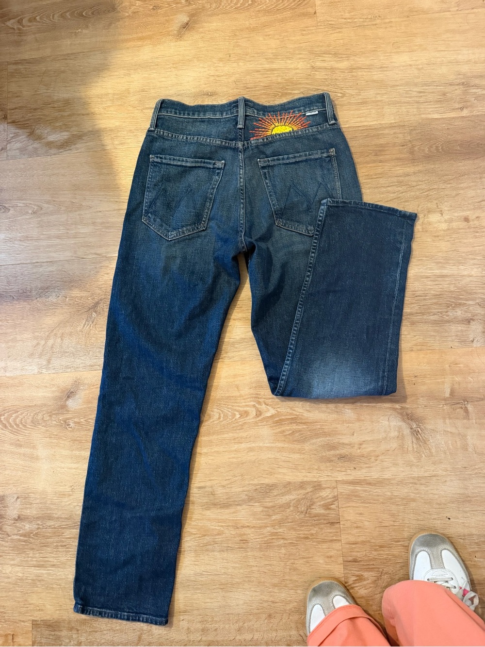 MOTHER The Tomcat Ankle Jeans Size 26 Sun Embroidery Button Fly Straight Leg - Picture 2 of 16
